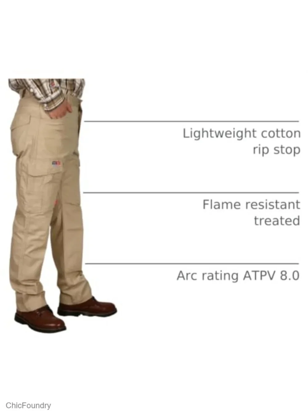 Flame Resistant Cargo Work Pants Relaxed Fit 9 Pocket Ripstop